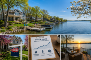 Prior Lake MN waterfront homes with private docks and lake views in spring 2026