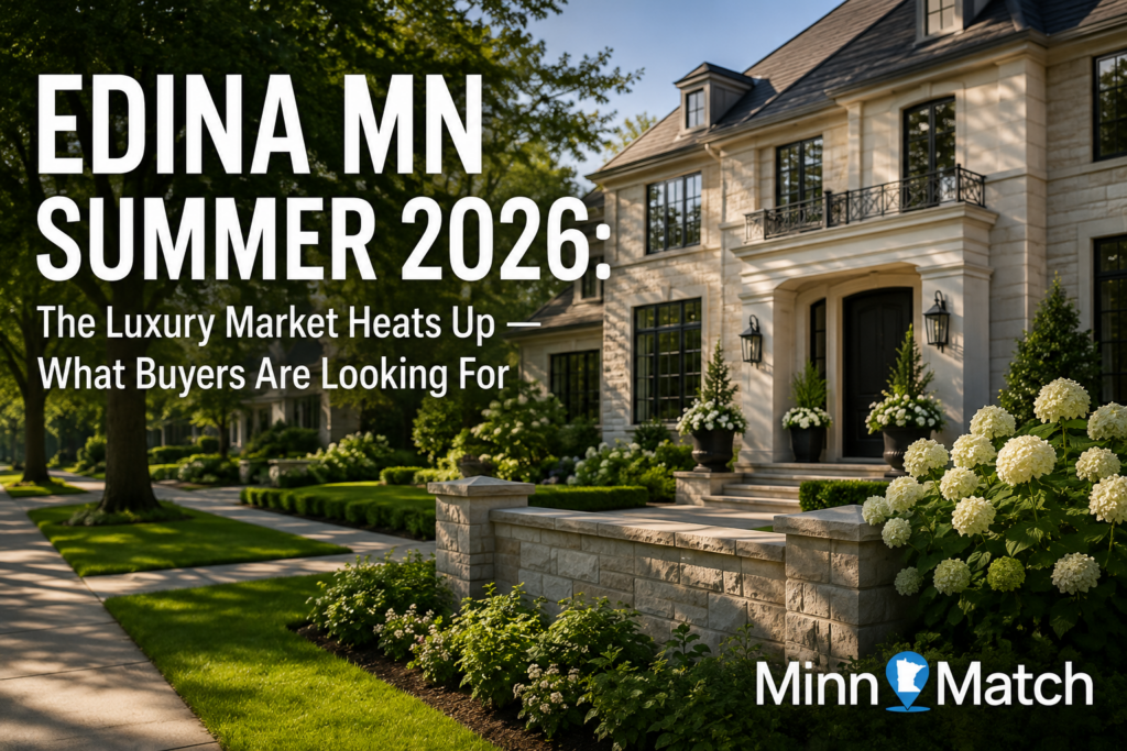 Large stone luxury home in Edina, MN with manicured landscaping and hydrangeas