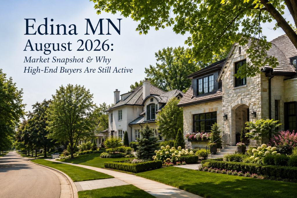 Edina MN luxury home on tree-lined street with landscaped front yard